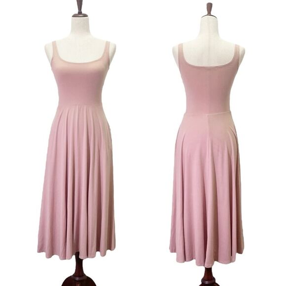 Reformation Mary Tank Dress Blush Jersey Knit Scoop Neck Midi Women's Size Small - Picture 13 of 13